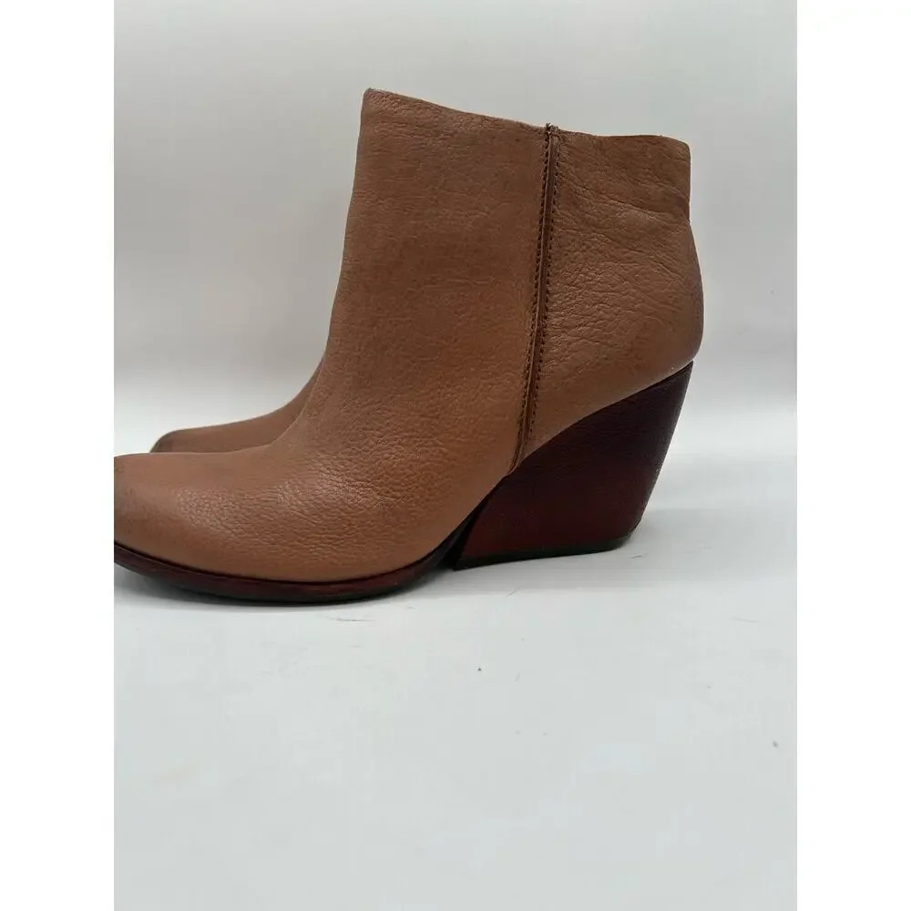 Kork Ease Women's Natalya Wedge Bootie Natural Brown Tan Camel Leather Sz 9.5 - Picture 4 of 13